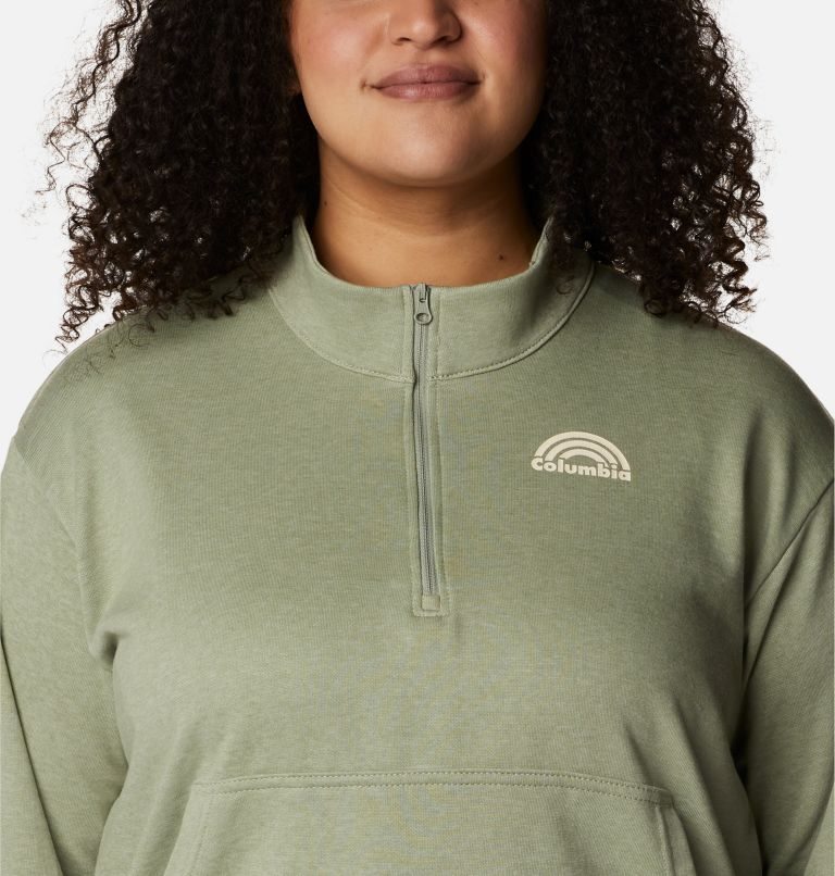 Hanorace Columbia Trek French Terry Half Zip Dama Masline Verzi | Plus Size RV0S879MA